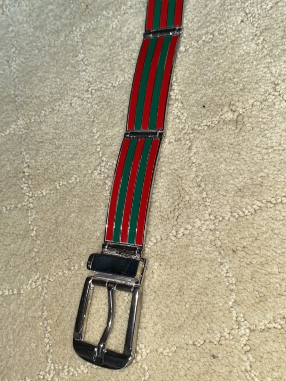 Rare Silver Gucci Belt with Red & Green Enamels - Picture 3 of 16